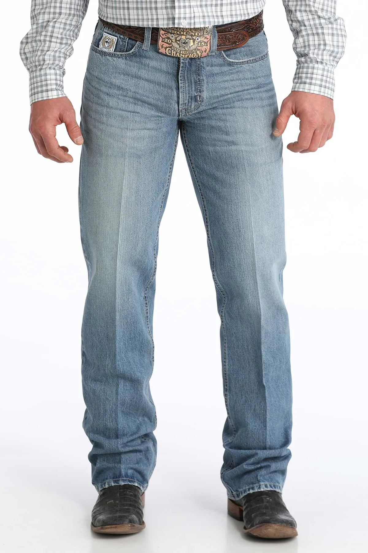 Cinch Men's Medium Stonewash White Label Relaxed Fit Straight Leg Jeans