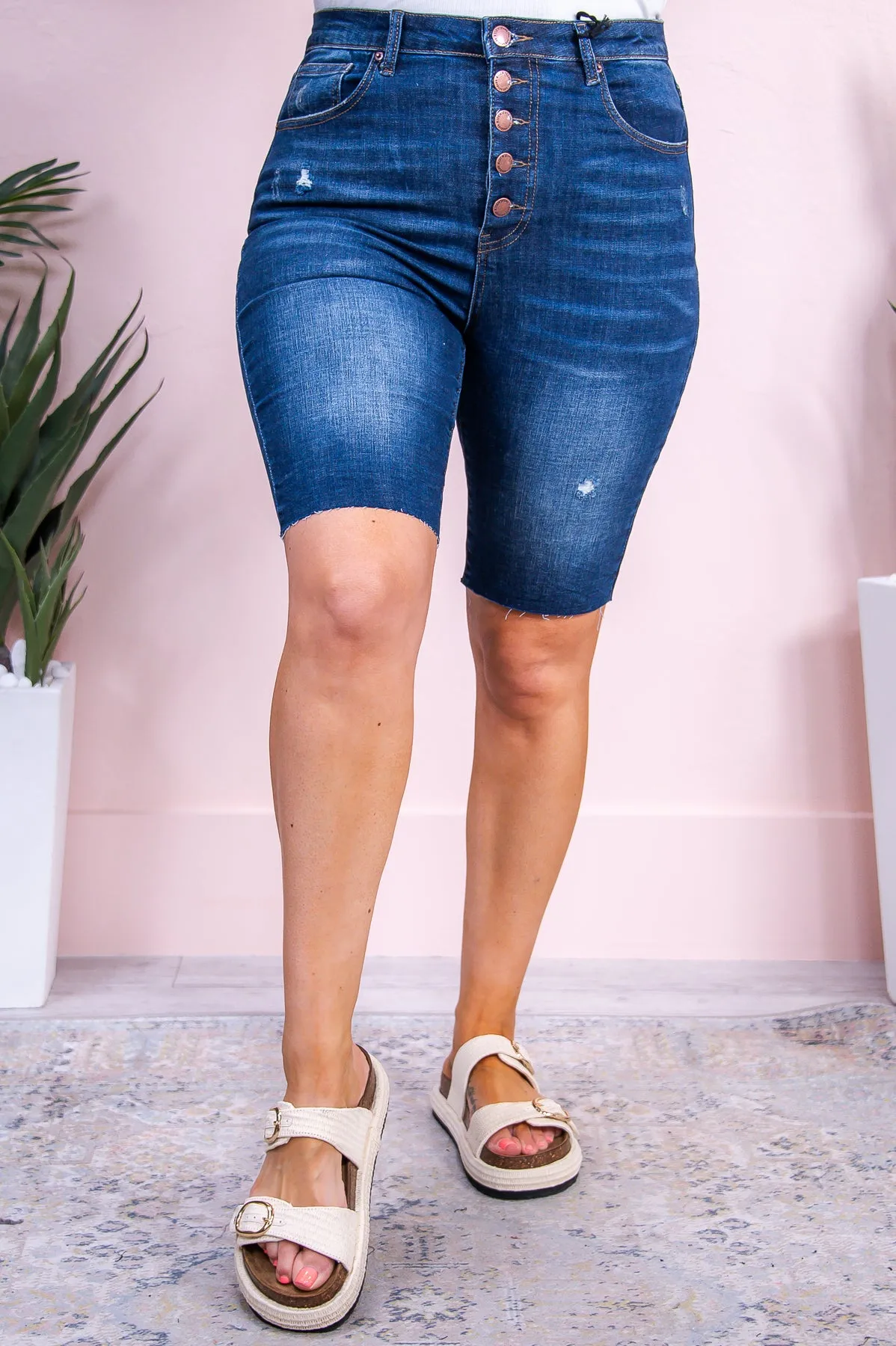 Claire Dark Denim Bermuda Shorts - I1524DN