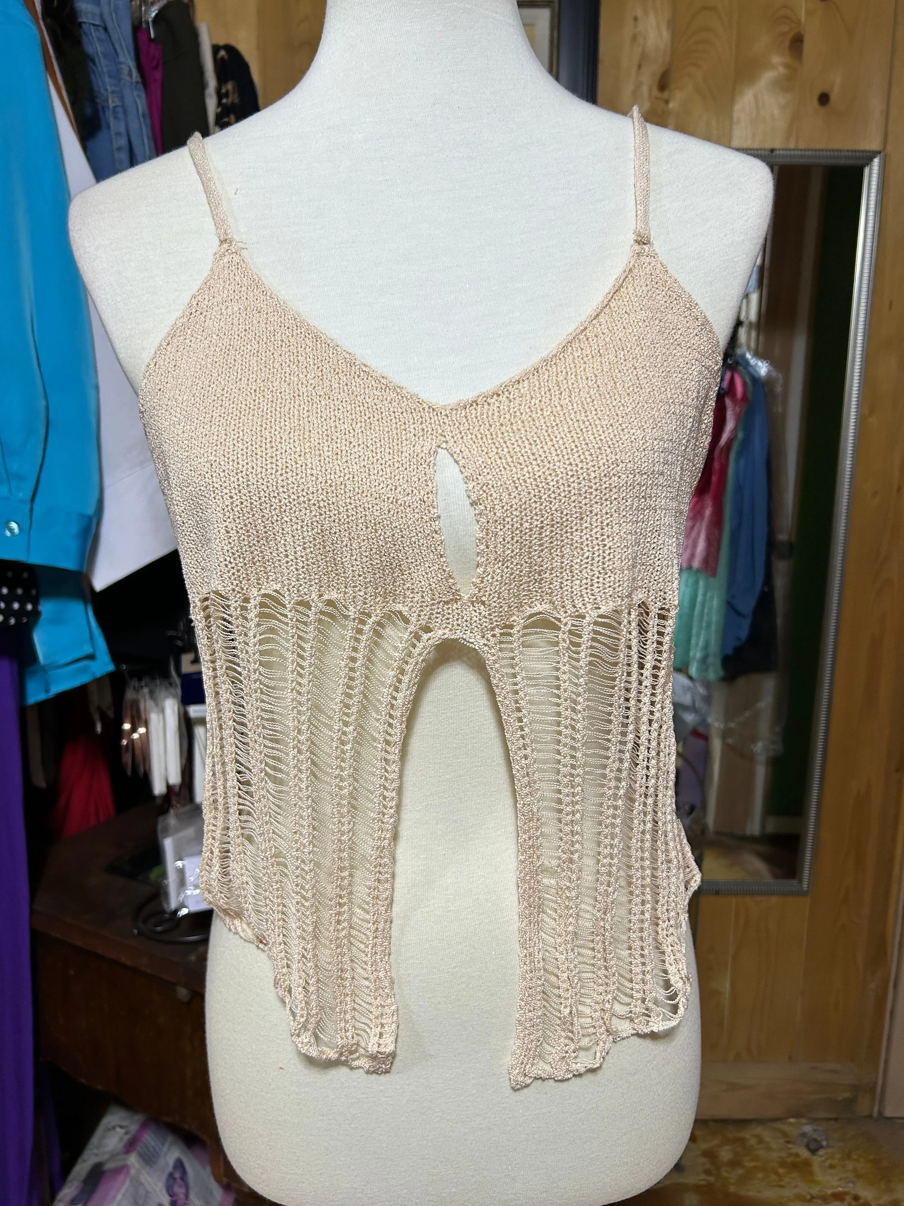 Coachella Style Bohemian Cardigan Crochet Design Cream Top