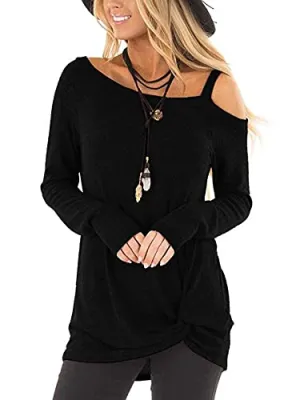 Cold Shoulder Knot Top Blouse