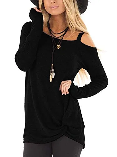 Cold Shoulder Knot Top Blouse