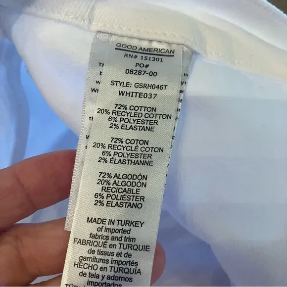 COPY - NWT Good American Good Legs Straight White Jeans, size 22, Stretch High …
