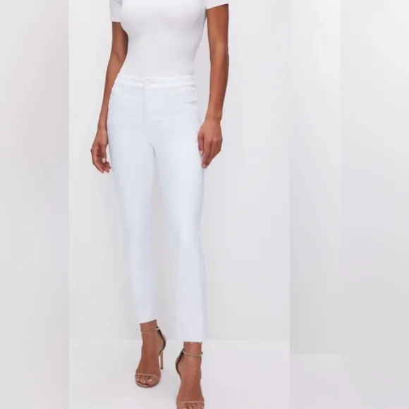 COPY - NWT Good American Good Legs Straight White Jeans, size 22, Stretch High …