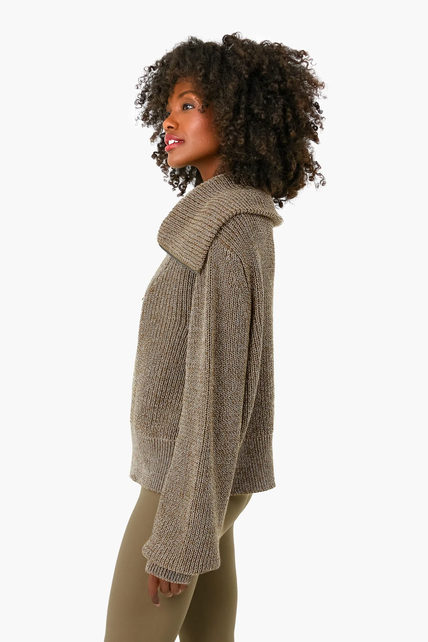 Dark Olive Speckle Mentone Half Zip