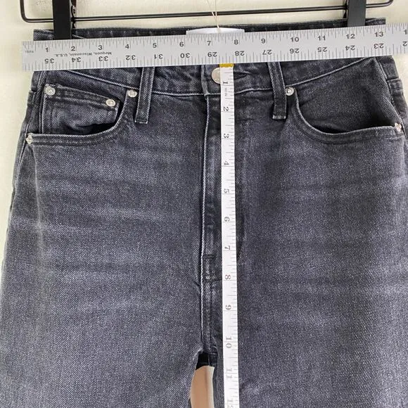 Derek Lam 10 Crosby Frankie Jeans Size 26 Gray Black Split Hem Straight Designer