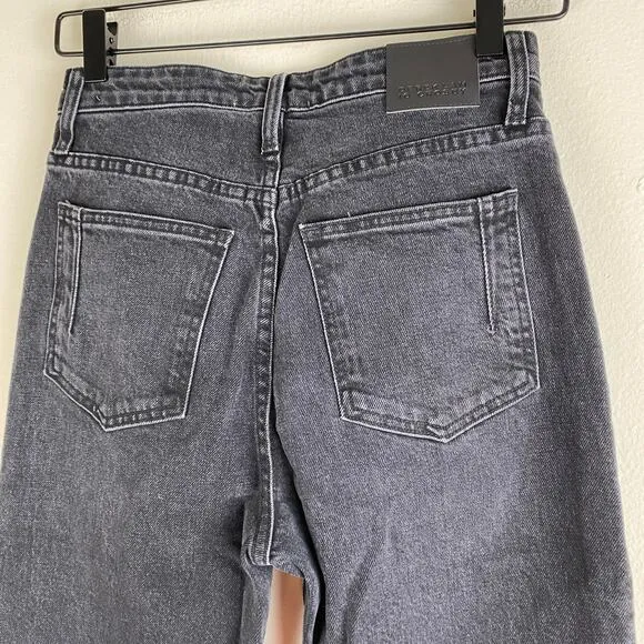 Derek Lam 10 Crosby Frankie Jeans Size 26 Gray Black Split Hem Straight Designer