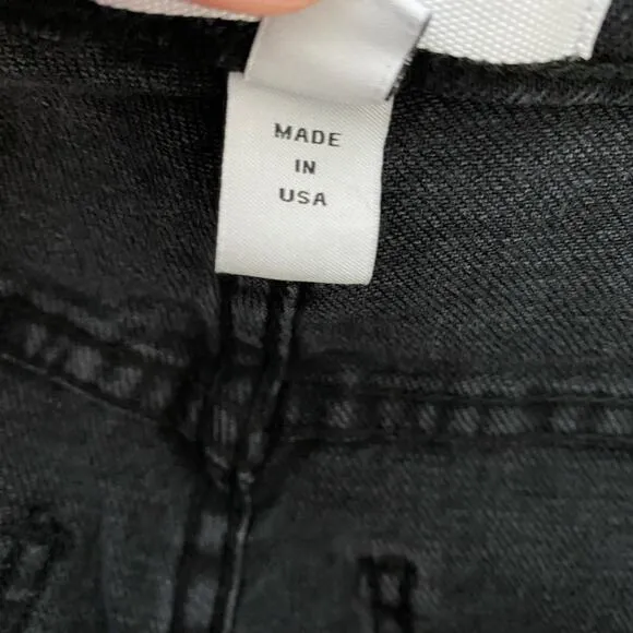Derek Lam 10 Crosby Frankie Jeans Size 26 Gray Black Split Hem Straight Designer