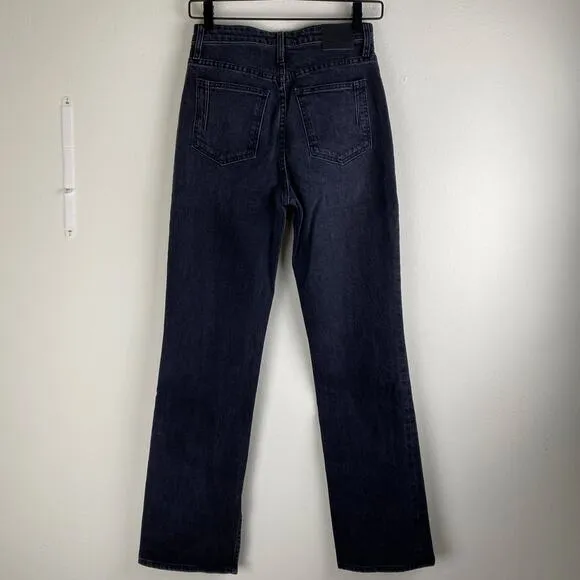 Derek Lam 10 Crosby Frankie Jeans Size 26 Gray Black Split Hem Straight Designer