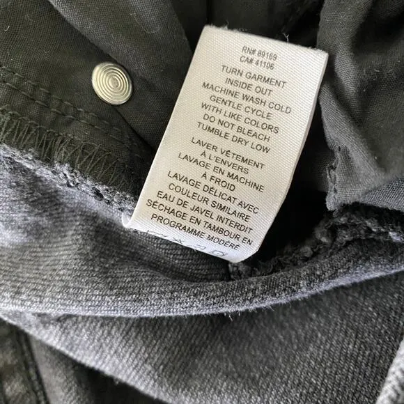 Derek Lam 10 Crosby Frankie Jeans Size 26 Gray Black Split Hem Straight Designer