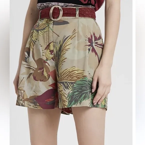 Desigual Pearl Harbour Shorts Femmes Bermuda Paper Bag  Shorts NWT Medium