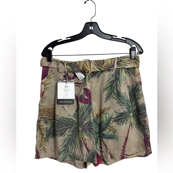Desigual Pearl Harbour Shorts Femmes Bermuda Paper Bag  Shorts NWT Medium