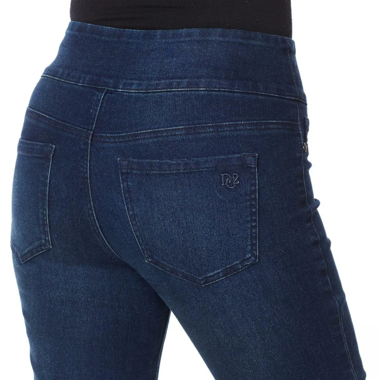 DG2 by Diane Gilman Women's Classic Stretch Pull-On Bermuda Shorts Indigo Large