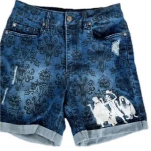 Disney The Haunted Mansion Hitchhiking Ghosts Denim Shorts