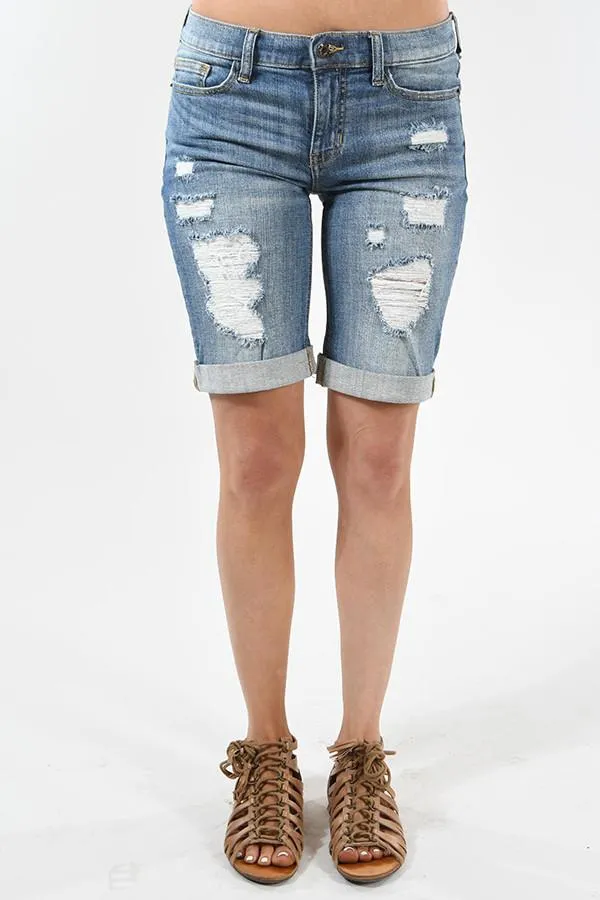Distressed Bermuda Shorts