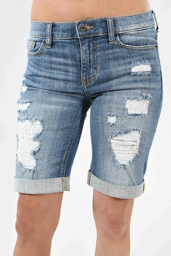 Distressed Bermuda Shorts