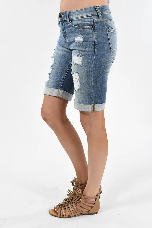 Distressed Bermuda Shorts