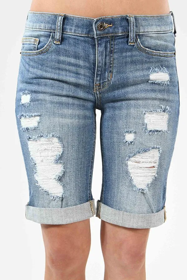 Distressed Bermuda Shorts