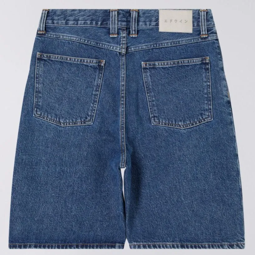 Edwin Tyrell Short Arctic Blue Denim Marble Wash