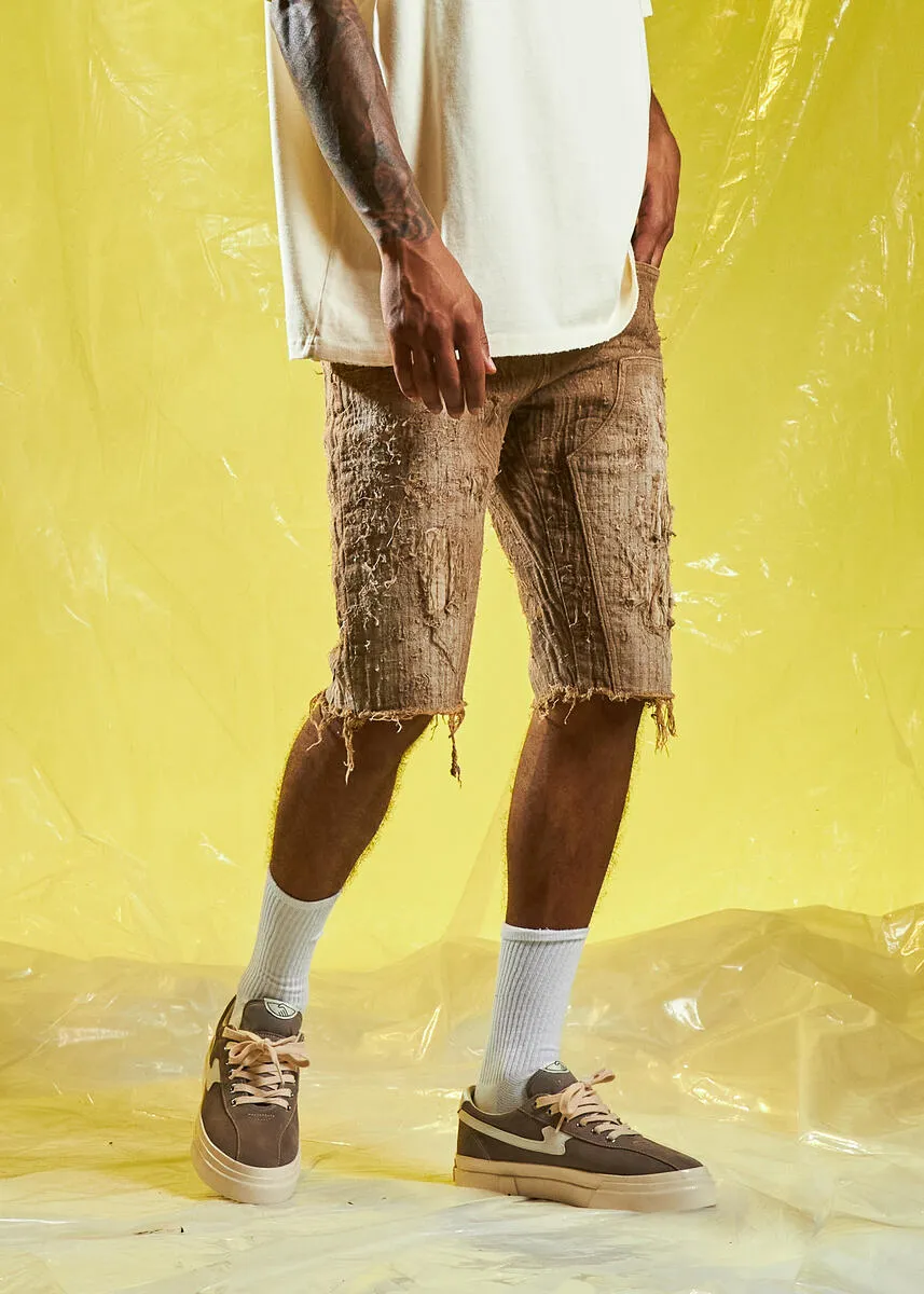 EMBELLISH GINZA BORO SHORT (DARK TAN)