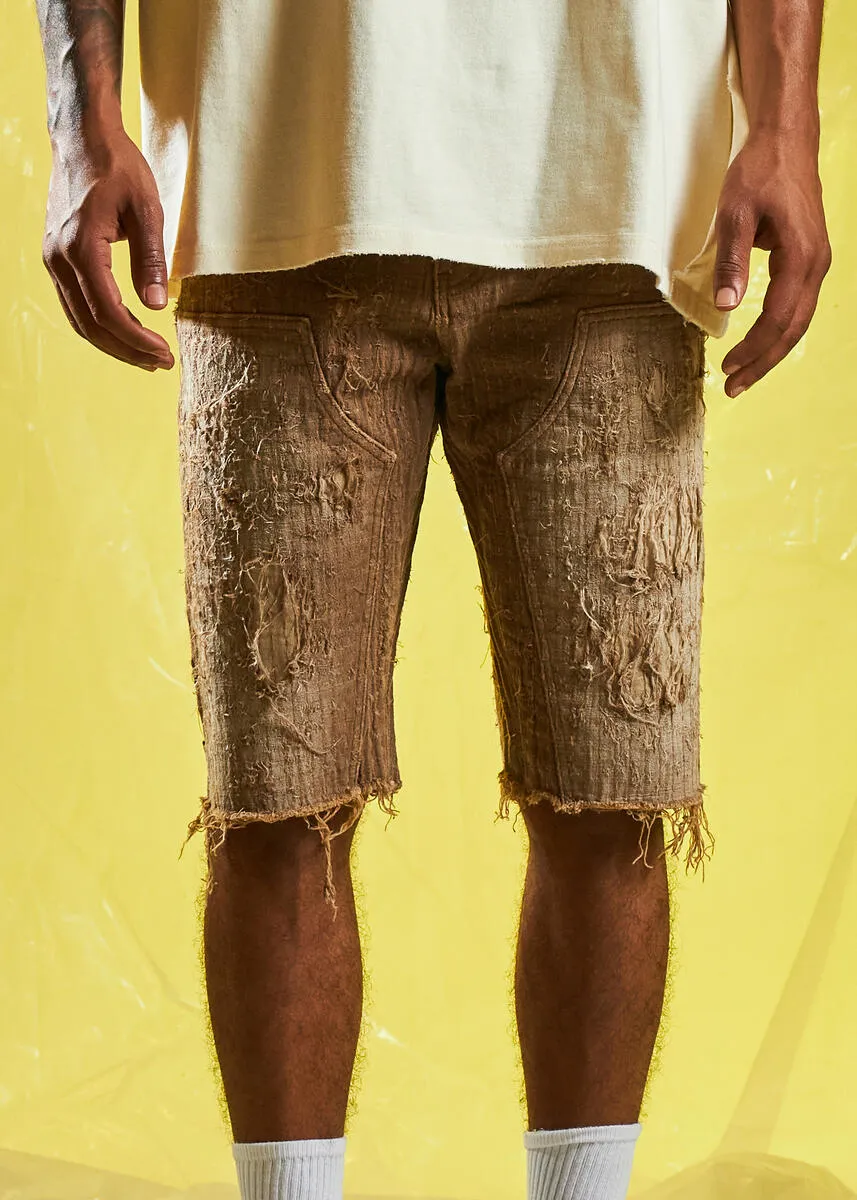 EMBELLISH GINZA BORO SHORT (DARK TAN)
