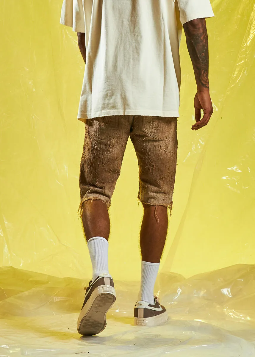 EMBELLISH GINZA BORO SHORT (DARK TAN)