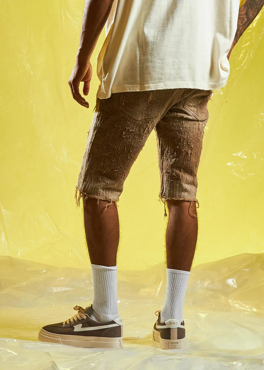 EMBELLISH GINZA BORO SHORT (DARK TAN)