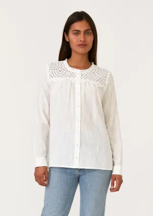 Embroidered Long Sleeve Button Down Blouse