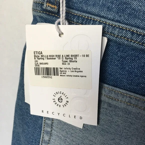 Etica Women Bella High Waisted A Line Denim Shorts - sz. 24