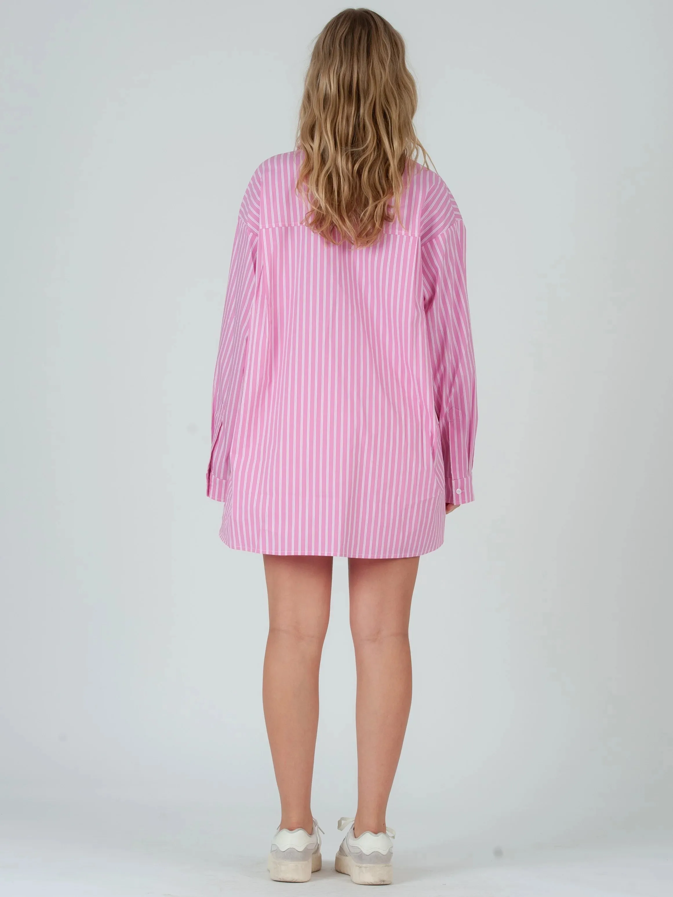 Evie Classic Menswear Button Down {Pink}