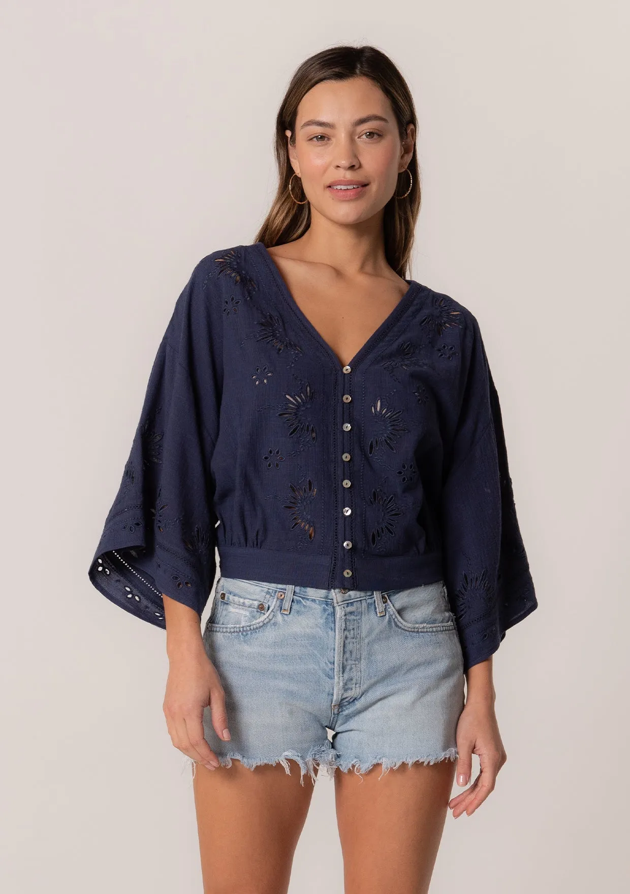 Eyelet Embroidered Blouse