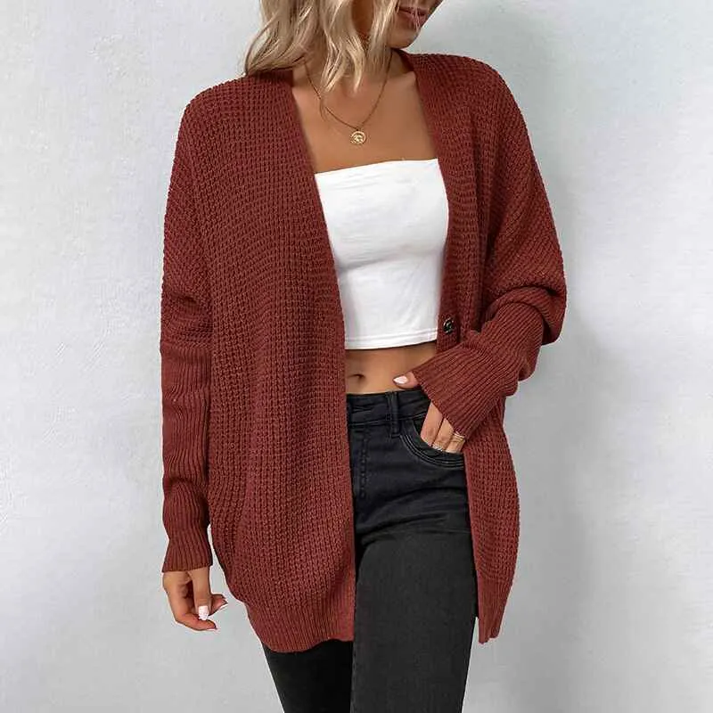 Fall Cardigan Sweaters for Women Oversized Chunky Kimono Slouchy Wrap Batwing Sleeve Open Front Outwear Coat K624