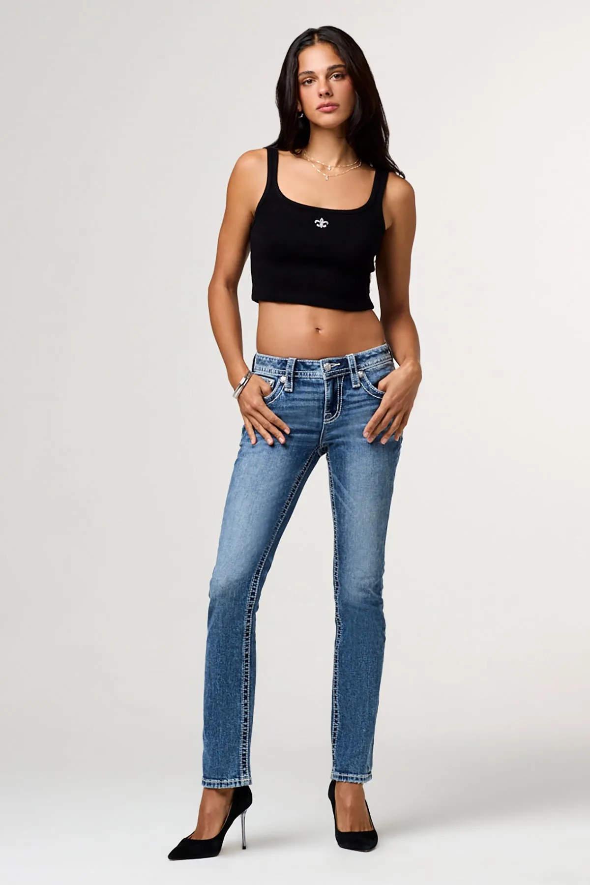 Fleur De Silver Straight Jeans