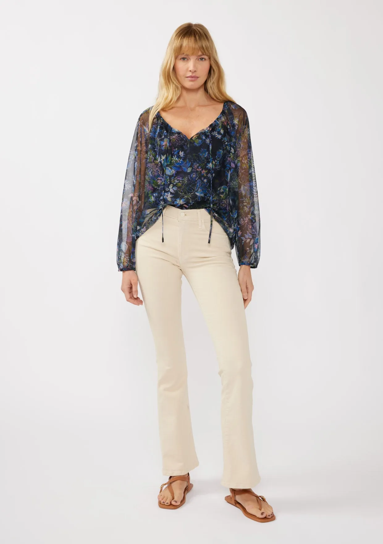 Floral Raglan Long Sleeve Blouse