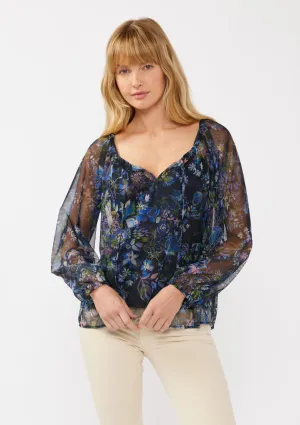 Floral Raglan Long Sleeve Blouse