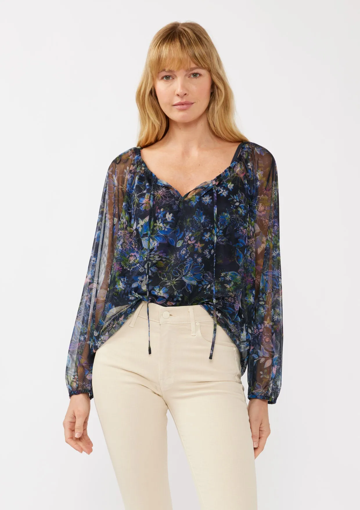 Floral Raglan Long Sleeve Blouse