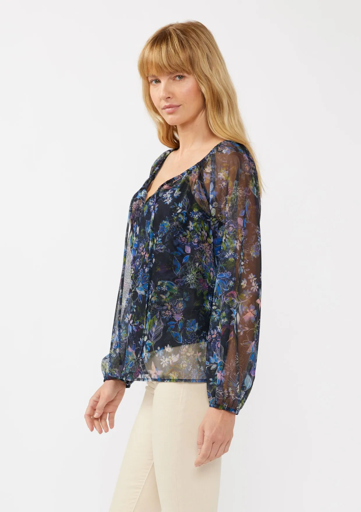 Floral Raglan Long Sleeve Blouse