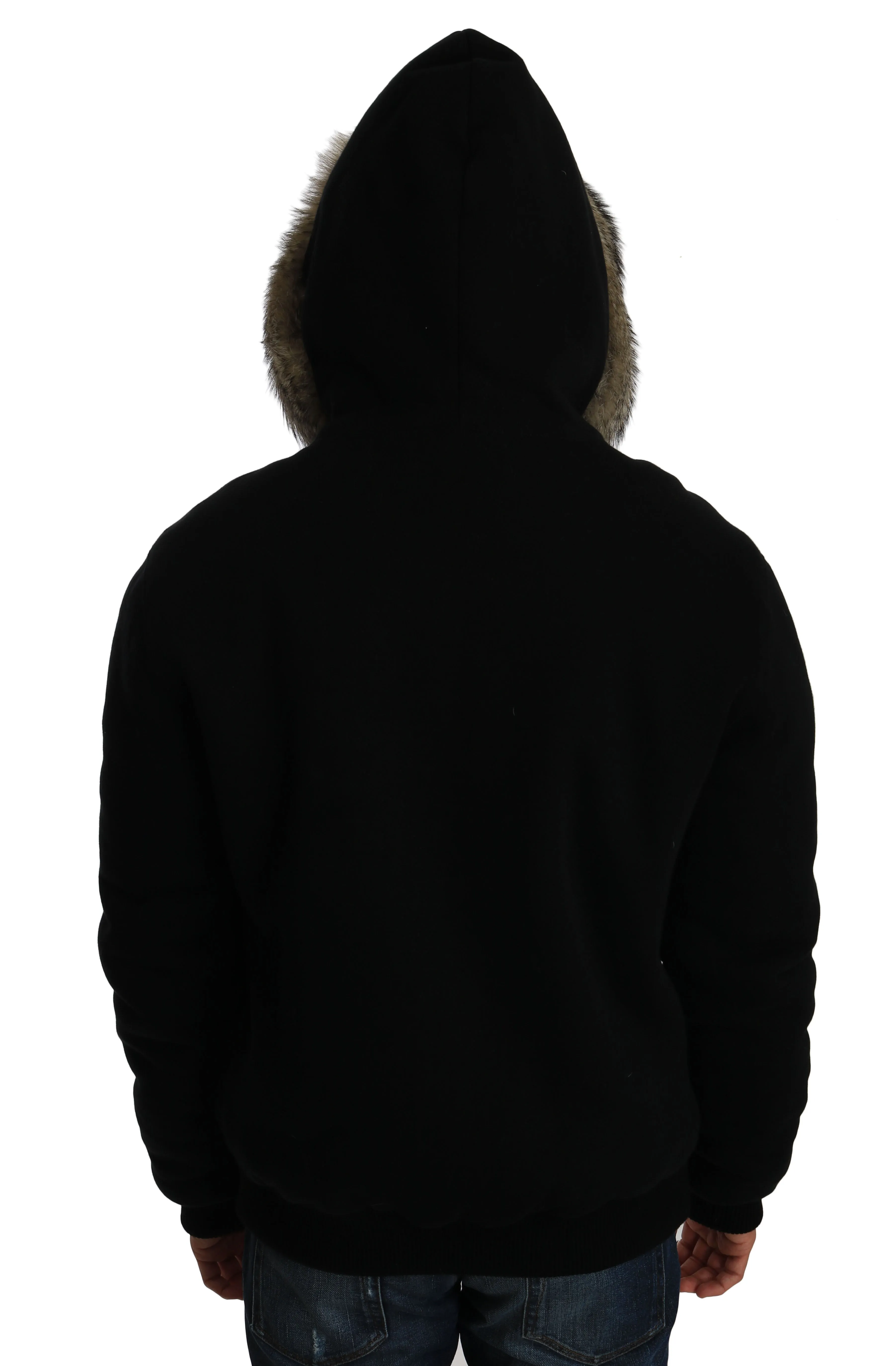 Fox Fur Hooded Coat Sweater Jacket