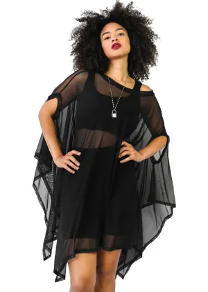 Foxblood Mesh Rhiannon Flowing Tunic Top Zwart