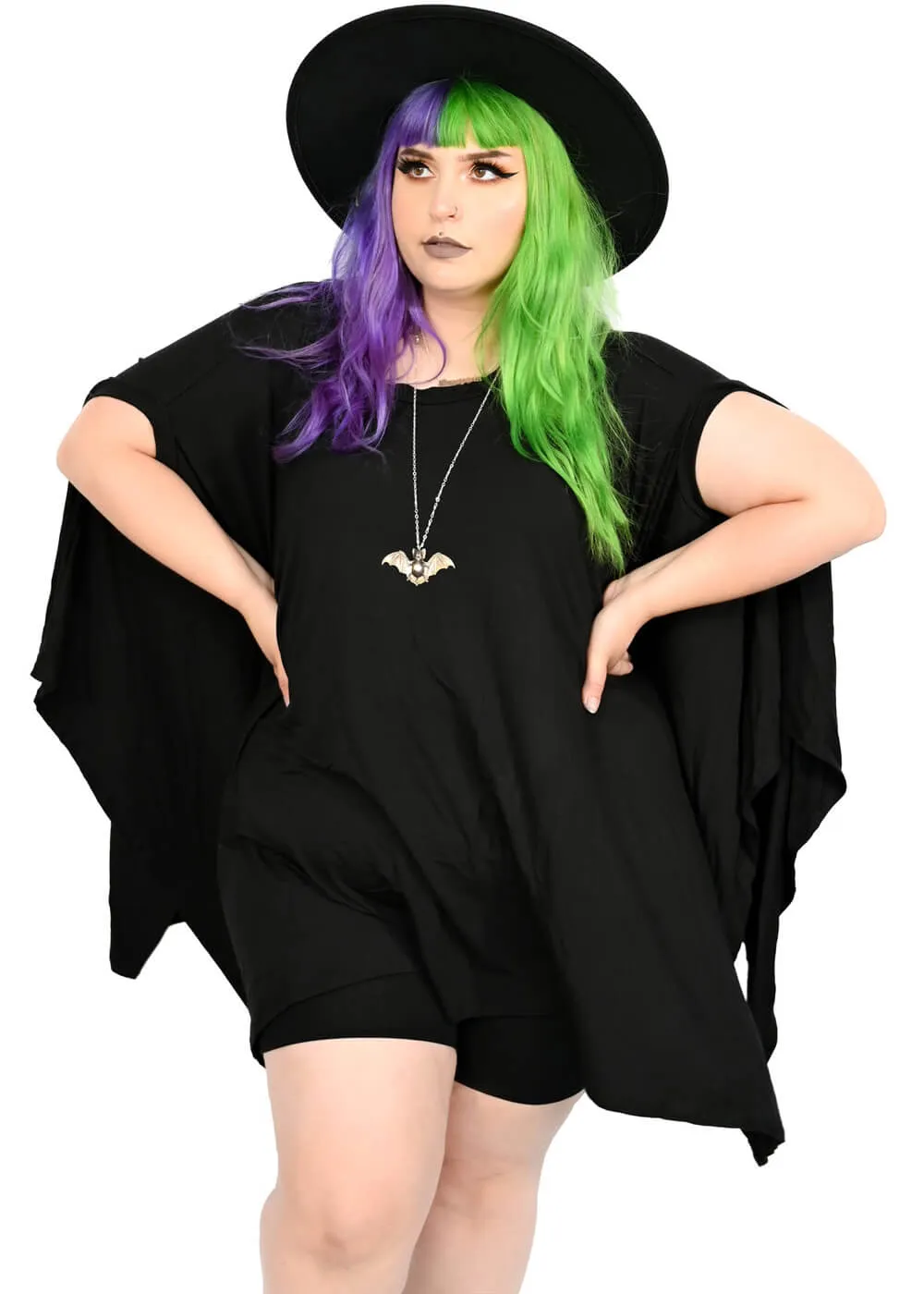 Foxblood Rhiannon Flowing Oversized Tunic Top Zwart