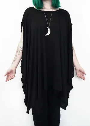 Foxblood Rhiannon Flowing Oversized Tunic Top Zwart