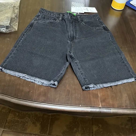FP Black Denim Bermuda Shorts. Sandrine Rose x Free People