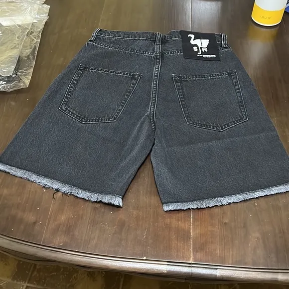 FP Black Denim Bermuda Shorts. Sandrine Rose x Free People