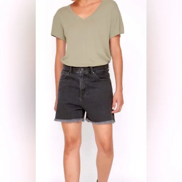 FP Black Denim Bermuda Shorts. Sandrine Rose x Free People