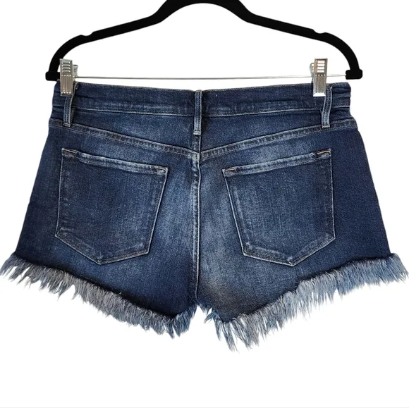 Frame Denim Le CutOff Micro Shred Shorts Fray Fringe Hem Bohemian Denim Short 28