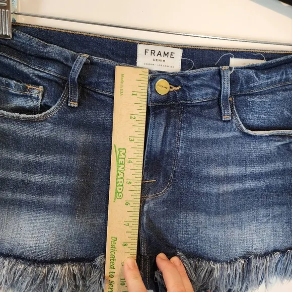 Frame Denim Le CutOff Micro Shred Shorts Fray Fringe Hem Bohemian Denim Short 28