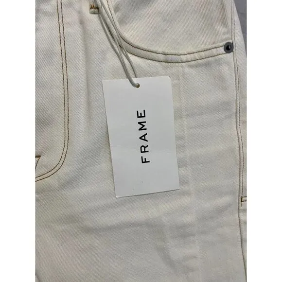 Frame  High Waist Jagged Hem Denim Bermuda Shorts