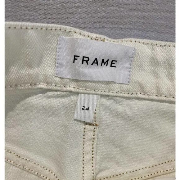 Frame  High Waist Jagged Hem Denim Bermuda Shorts