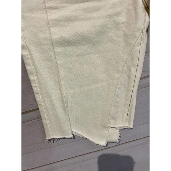 Frame  High Waist Jagged Hem Denim Bermuda Shorts