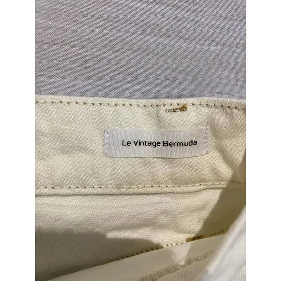 Frame  High Waist Jagged Hem Denim Bermuda Shorts
