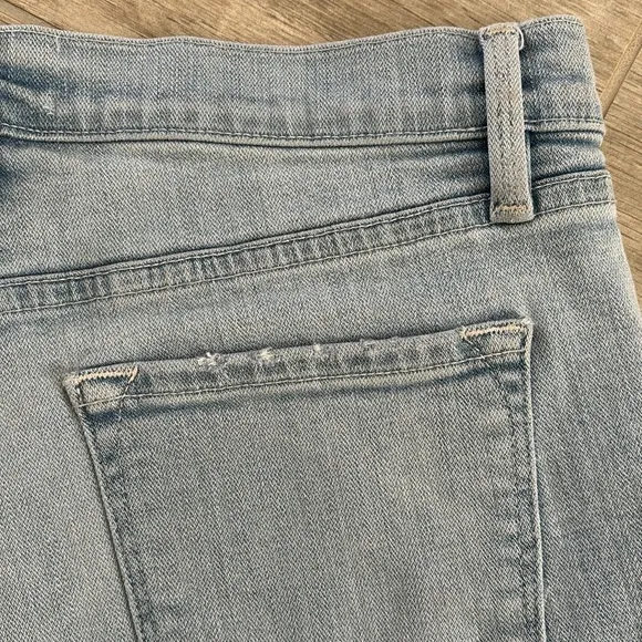Frame Le Cutoff Light Wash Distressed Blue Denim Jean Shorts Size 25